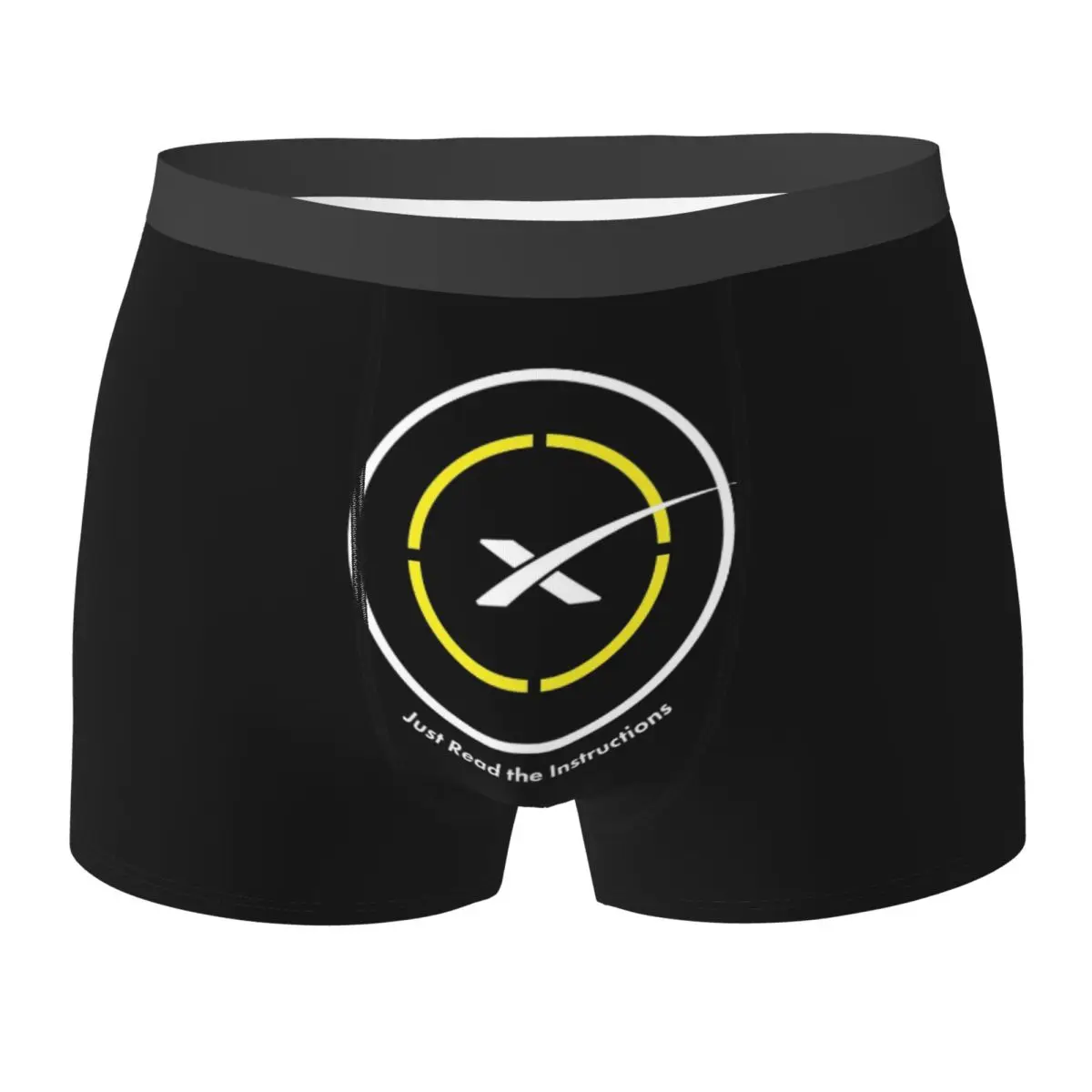 Boxer Underpants Shorts Just Read The Instructions Space X Landing Pad Panties Men Soft Underwear for Homme Man Boyfriend Gift