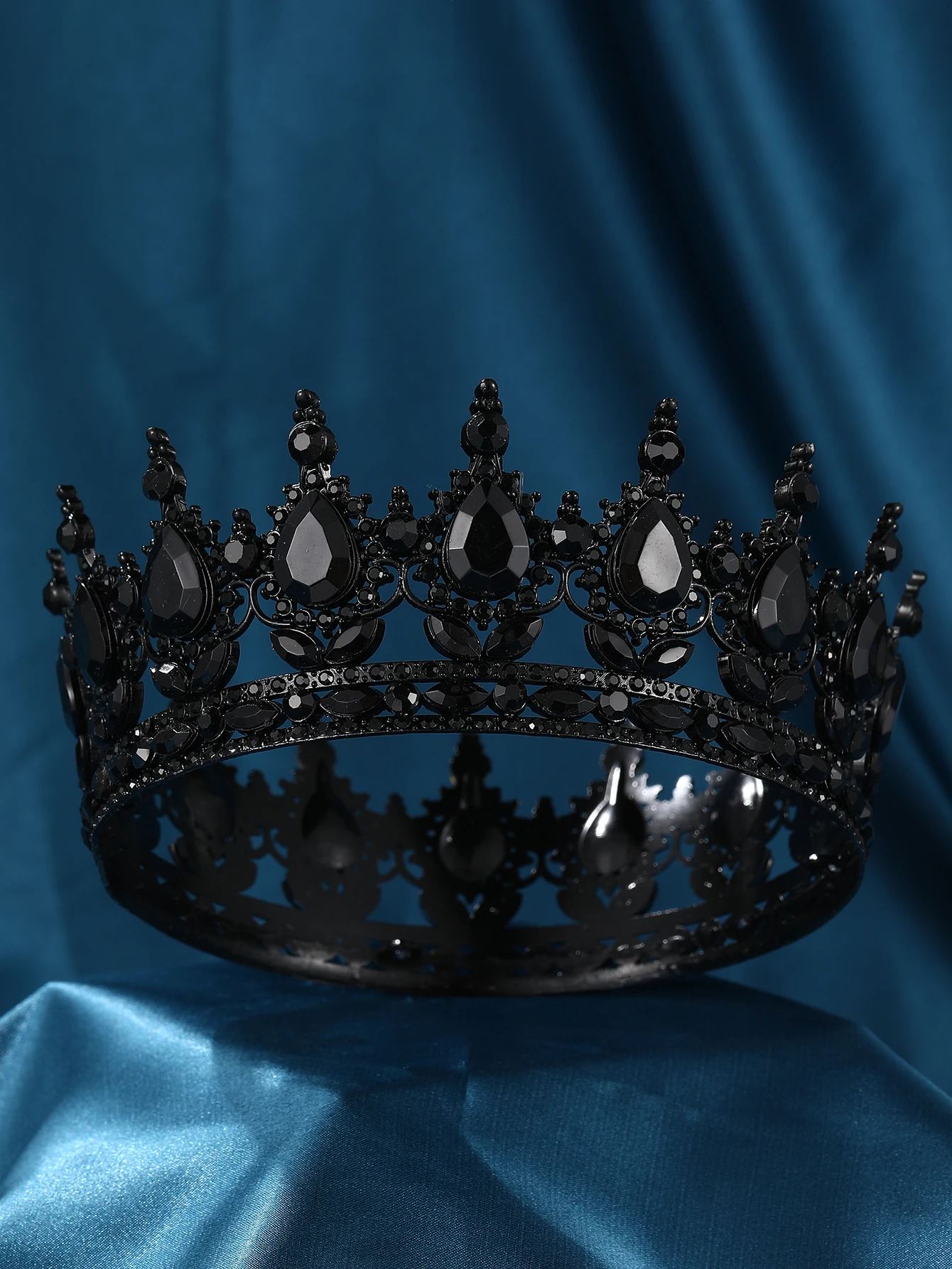 Black Crystal Bridal Tiaras And Crowns Rhinestone Prom Diadem Headband Bridal Wedding Hair Accessories Jewelry Crown Tiara