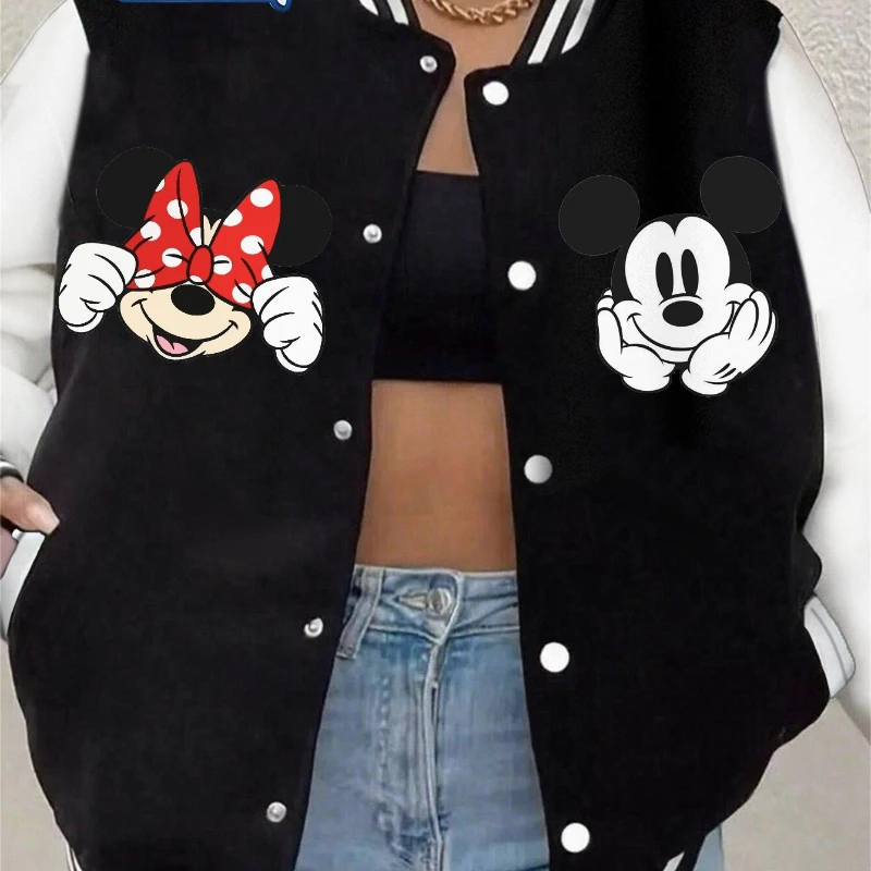 

Женское пальто с мультяшным принтом Disney Mini и Микки Мауса, осенне-зимняя новая мужская и женская уличная одежда