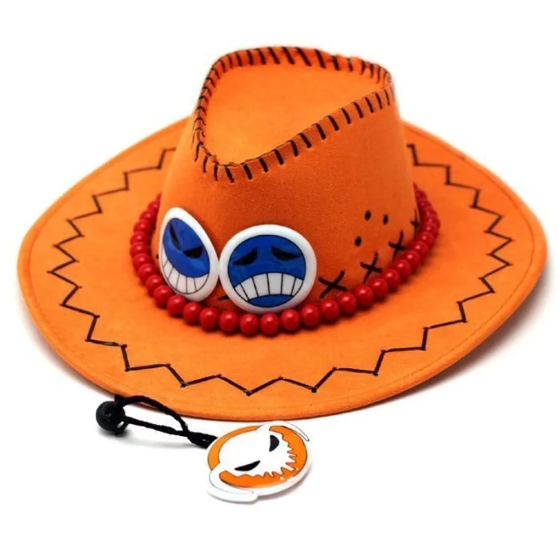 One Piece Fire Fist Portgas D Ace Anime Cos sombrero de vaquero visera al aire libre Jazz portátil dibujos animados Cool Suture sombrero de ala grande regalo de vacaciones