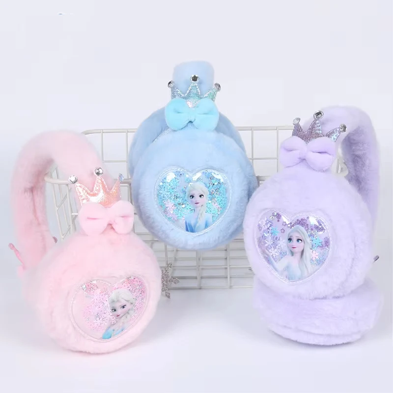 Miniso Disney Frozen Elsa Dziecięce nauszniki Ciepłe pluszowe uszy Ochrona uszu i szyi dla dziewczynek na jesień i zimę