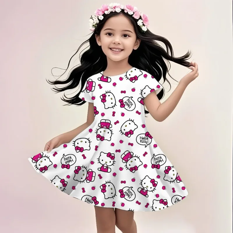 

Girl Cute Cartoon Short Skirt Casual Children's Wear Party Casual Fashion Summer Dress Girl Clothing Birthday Gift