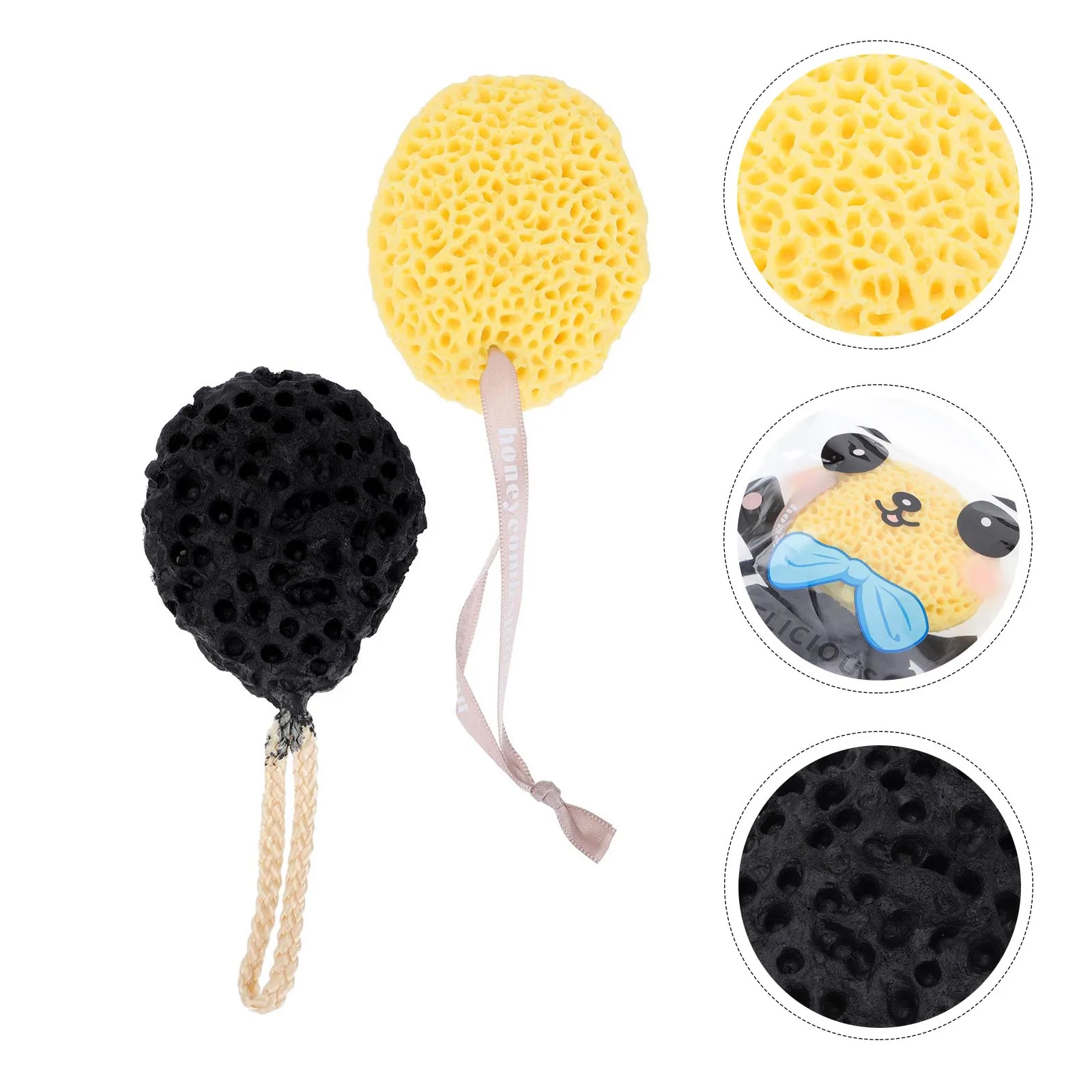 

2pcs Balls Seaweed Soft Honeycomb Bath Sponges Reusable Sponge Body Exfoliating Honeycomb Bathing Greek Sponges Face Cleaning