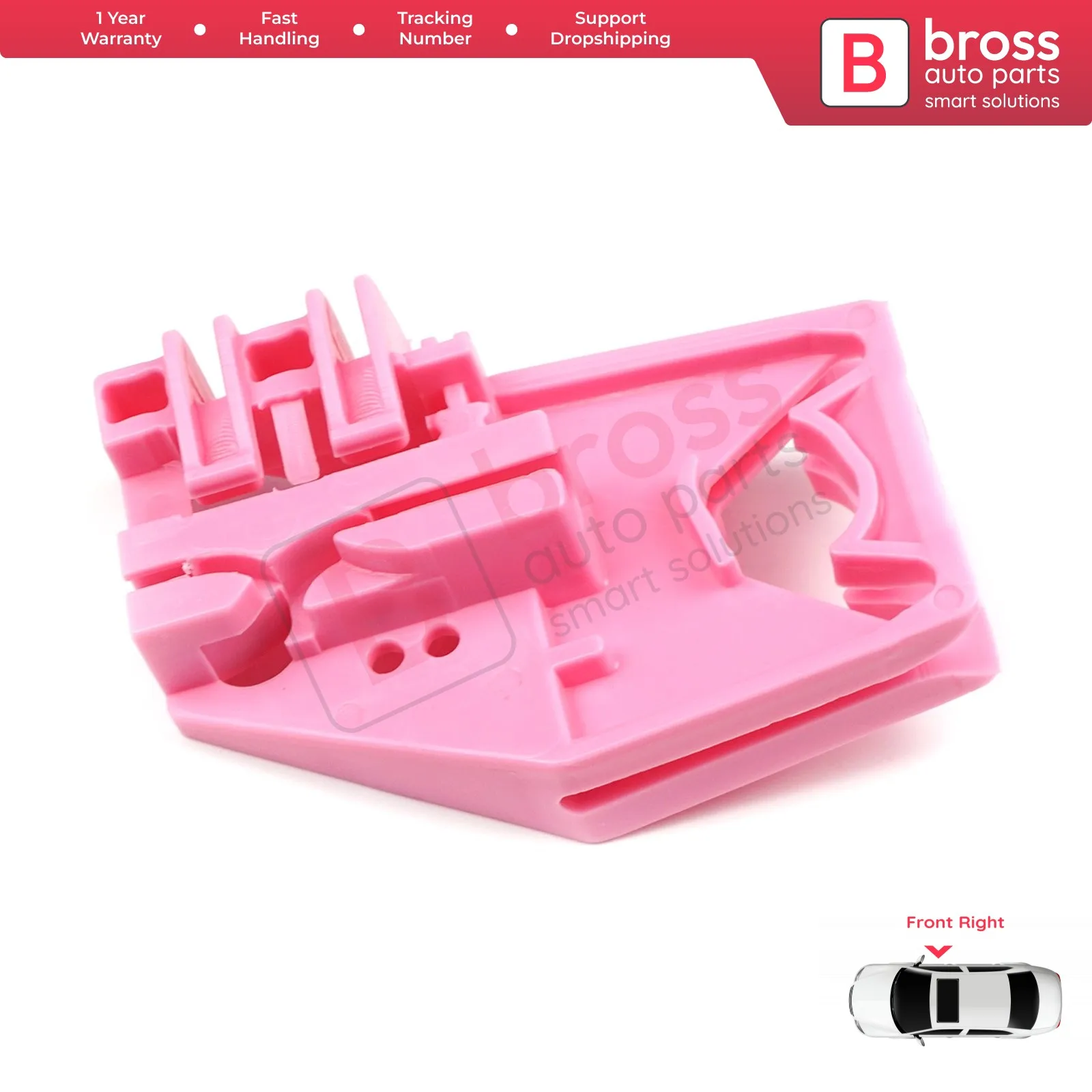 

Bross Auto Parts BWR339 Power Window Regulator Clip RB Front Right 1Z1837462 for Skoda Octavia Laura MK2 1Z