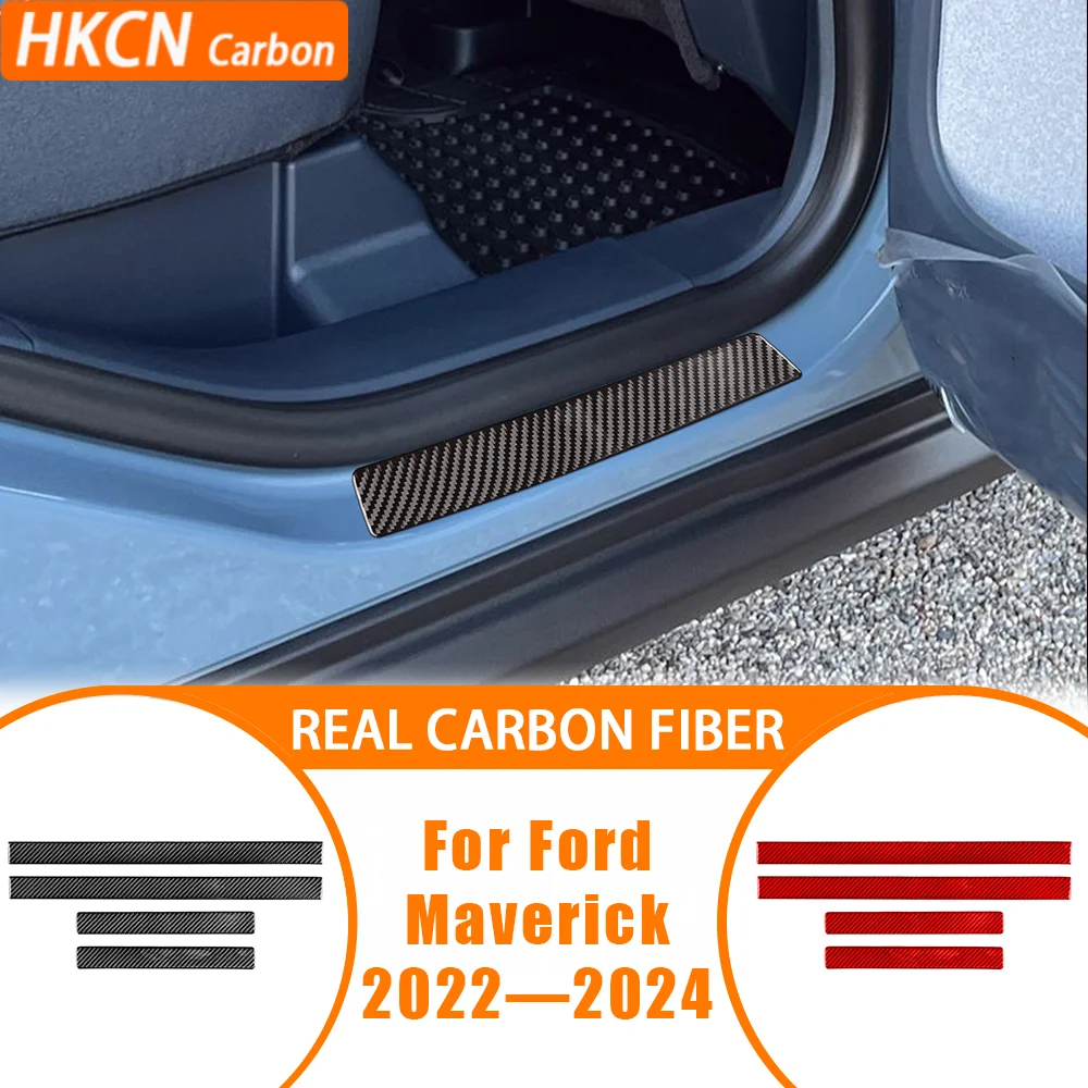 

For Ford Maverick 2022—2024 Carbon Fiber Outer Threshold Panel Decal Car Interior Accessories Cover Trim Sticker Modification