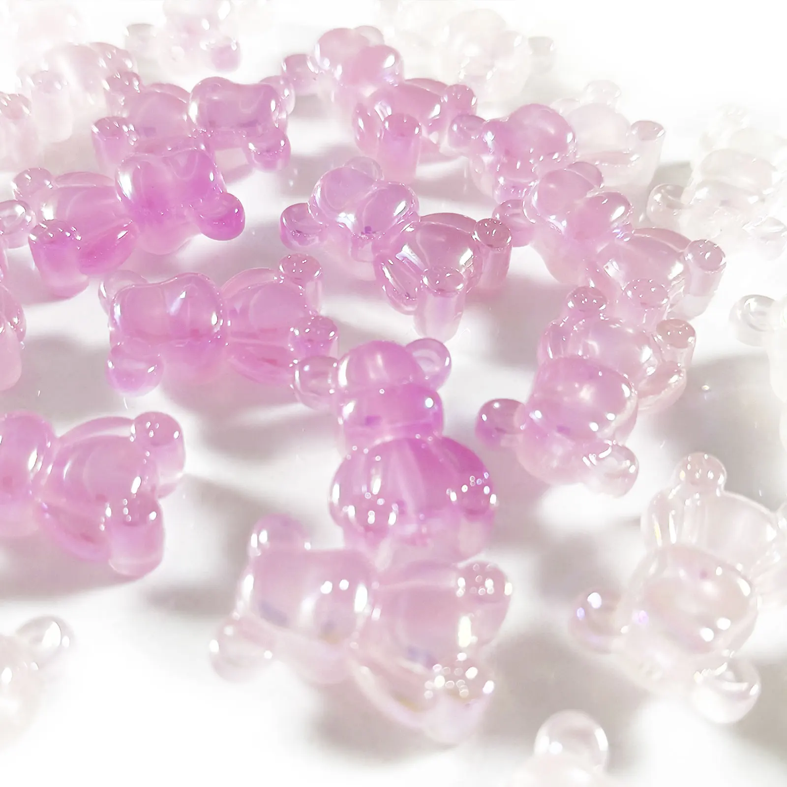 Color Changing Cute Bear Beads For Jewlery Making Bracelet Necklace Phone Chain Keyring Beadable Pen DIY Decorations Accessories view 2