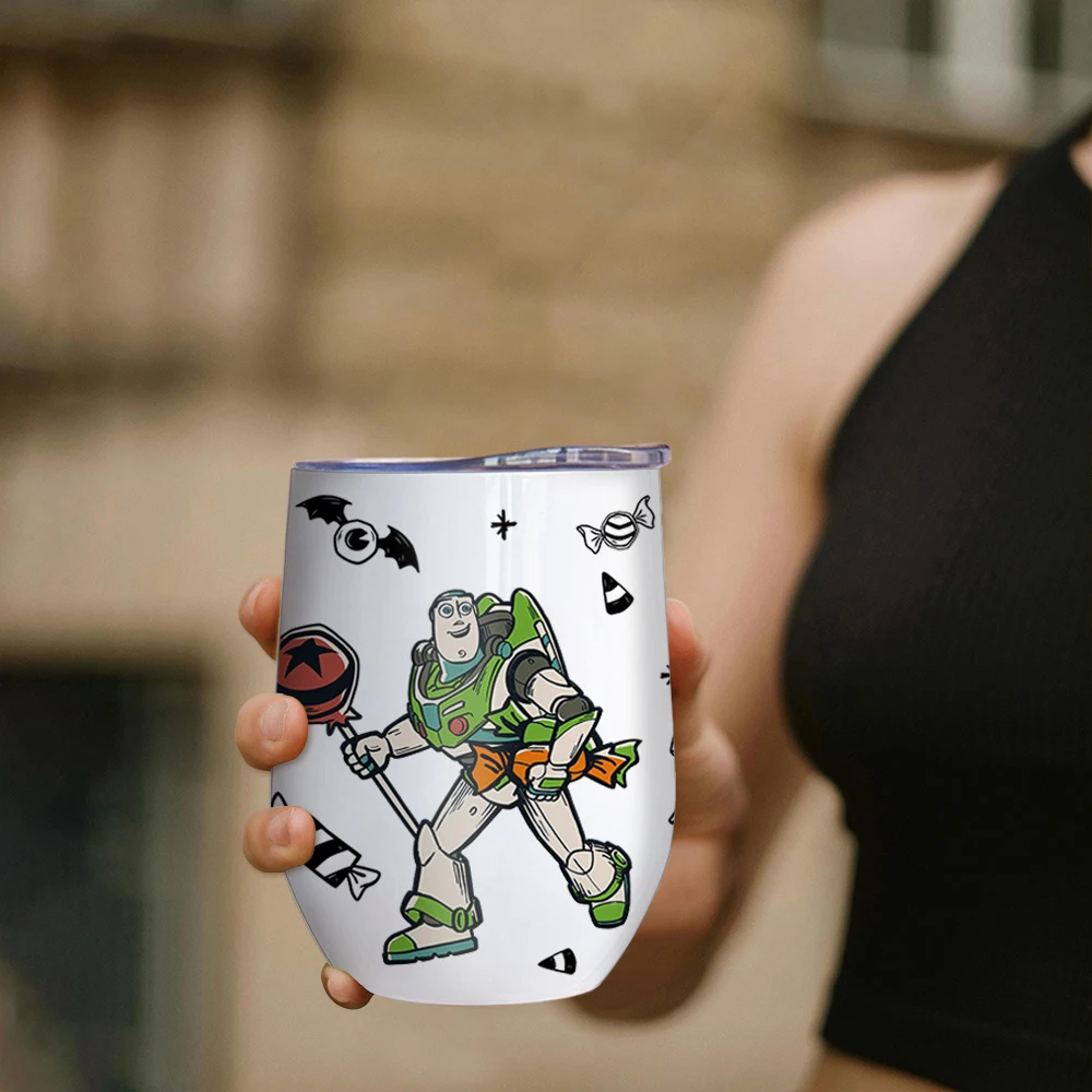 1pc 12oz Disney Toy Story Character Halloween Ghost Stainless Steel Wine Tumbler Portable Drinkware Cup for Home Outdoor Office