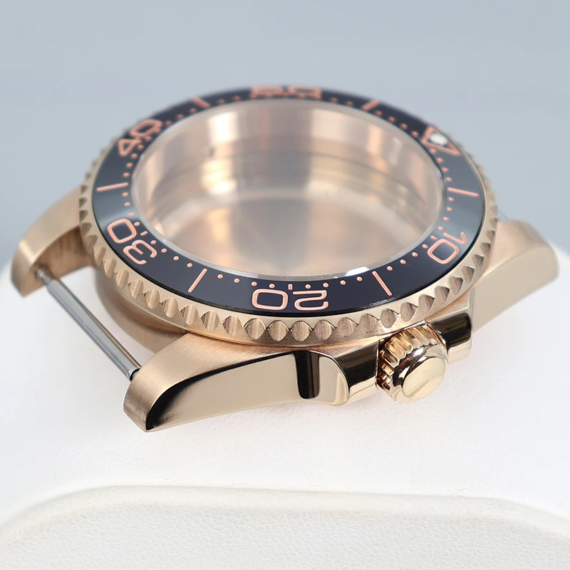 40 มม.กันน้ํา NH35 นาฬิกา Rose Case Sapphire สําหรับ Seiko NH35NH36 8215 2824 การเคลื่อนไหวโปร่งใสกรณีกลับอะไหล่ซ่อม