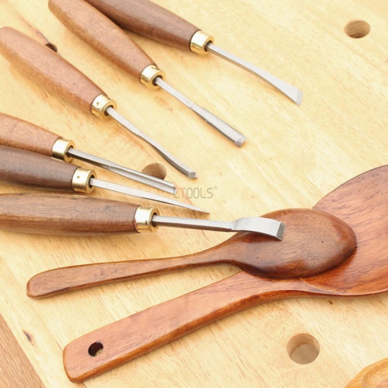 

Деревообработка, профессиональный инструмент для резьбы по дереву, ручка из орехового дерева, лезвие из хром-ванадиевой стали, подходит для плотника, резьбы по дереву и DIY