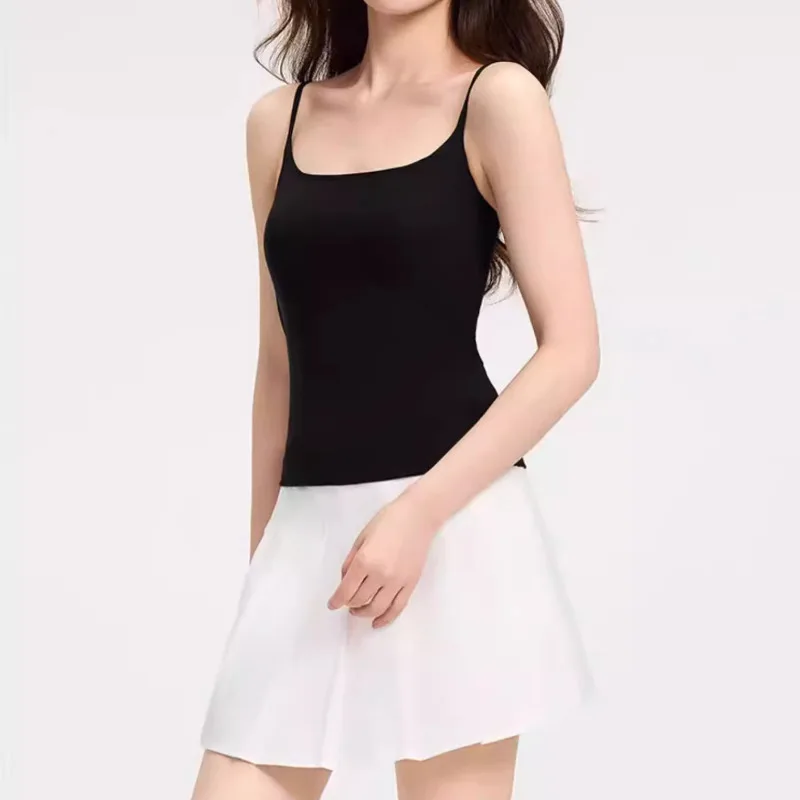 Dámské sexy tílka s ramínky, bílé a černé barvy, bez rukávů, základní tričko, úzká vesta, zeštíhlující tílka, spodní prádlo, módní topy - náhled 5