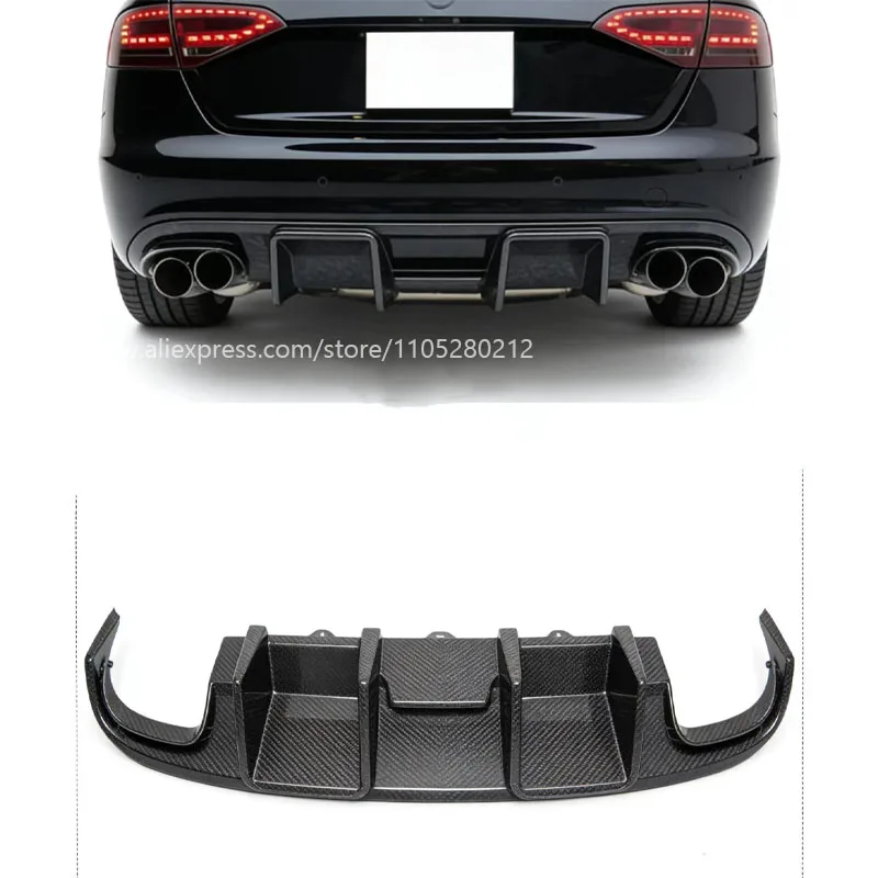 

Подходит для Audi A4/S4 B8 (2008-2012), карбоновый задний диффузор/накладка на задний бампер, нижний спойлер, деталь для тюнинга