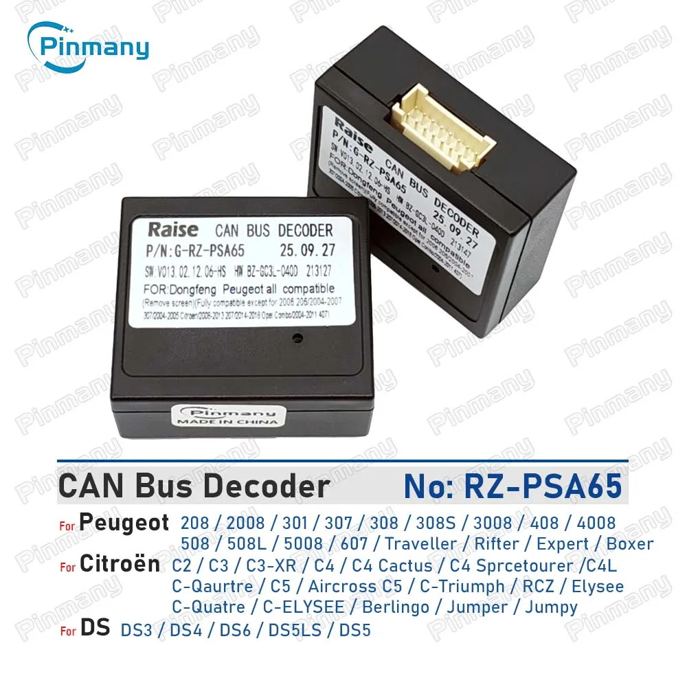 Car CAN Bus Decoder G-RZ-PSA65 for Peugeot 208 2008 301 307 308 3008 408 4008 508 508L 5008 607 Traveller Rifter Expert Boxer