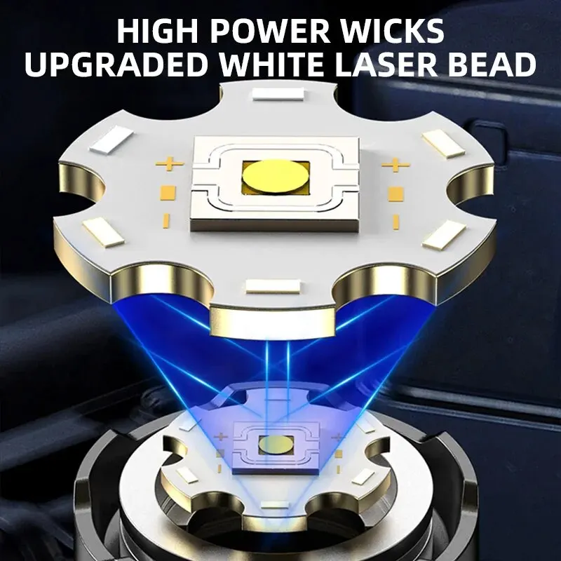 High Power XHP100 Led Flashlight Retractable Rechargeable Flashlight Digital Zoom Usb Hand Light For Outdoor Camping And Emerge