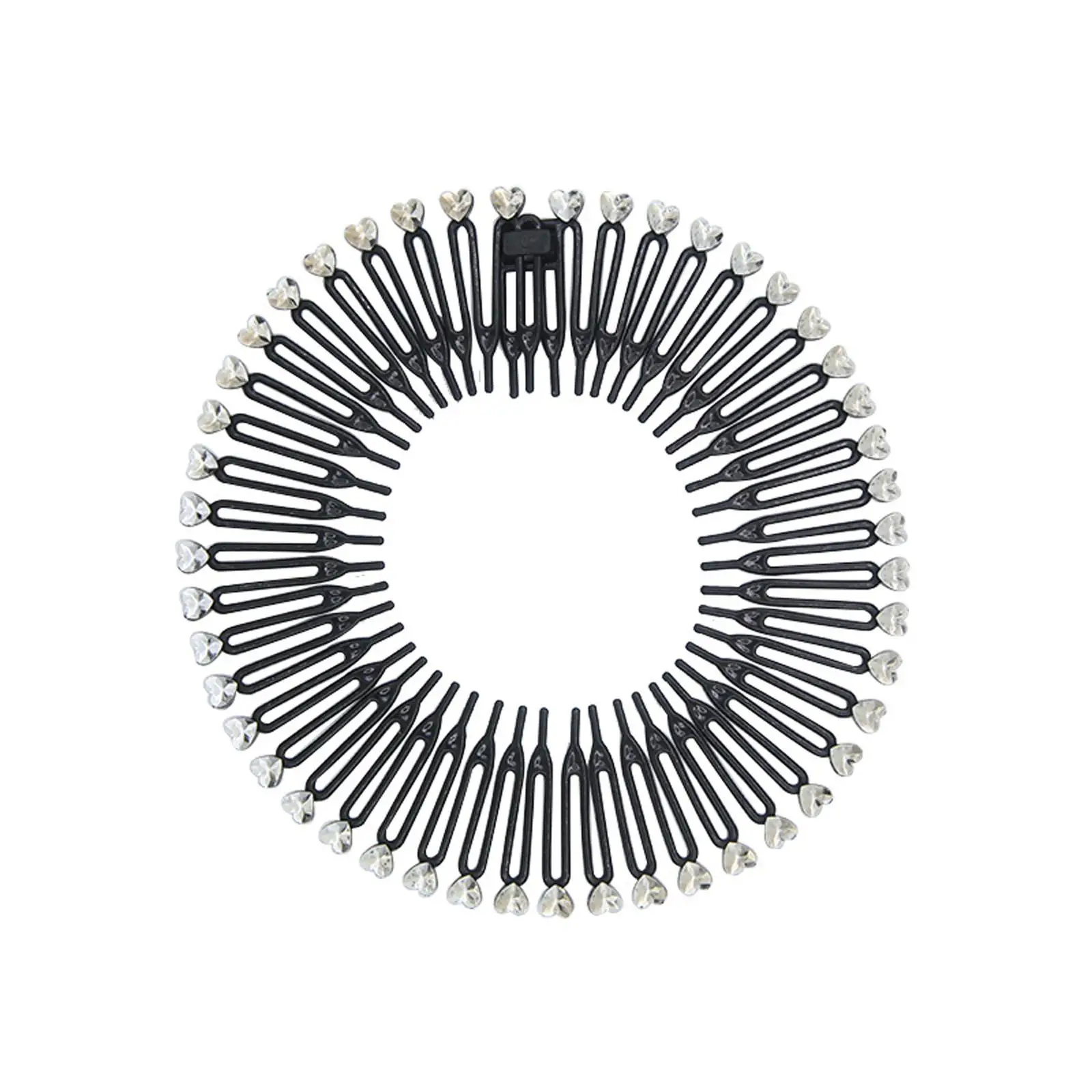 Full Circle Stretch Comb Teeth Spring Headband Woman Adjustable Dental Rhinestone Fixed Face Hair Wash Headband Hairband Ci L5L4