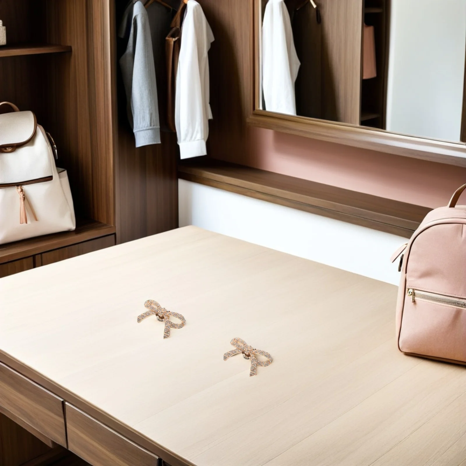 1 زوج الذهبي حجر الراين مقاطع الأحذية انفصال Bowknot سحر ل عالية الكعب المرأة تألق الأحذية الديكور حفل زفاف