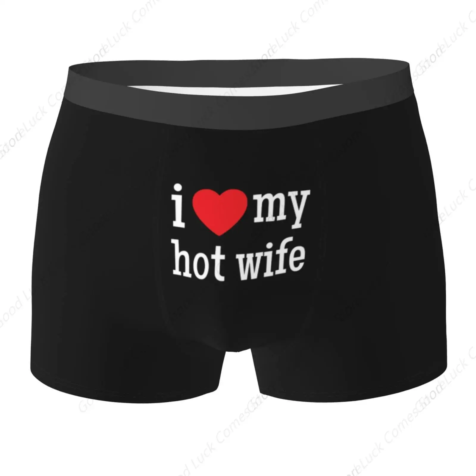 I Heart My Hot Wife Men's Black Hearts Modern Mix Large Unisex Adult Boxer Briefs