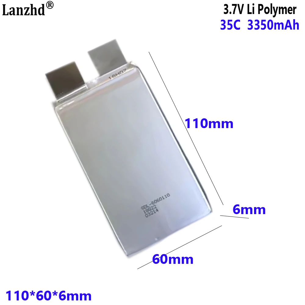 

3.7V High rate polymer 6060110 35C 70C Li Battery 3350mAh batteries For Starting power supply automobile igniter battery