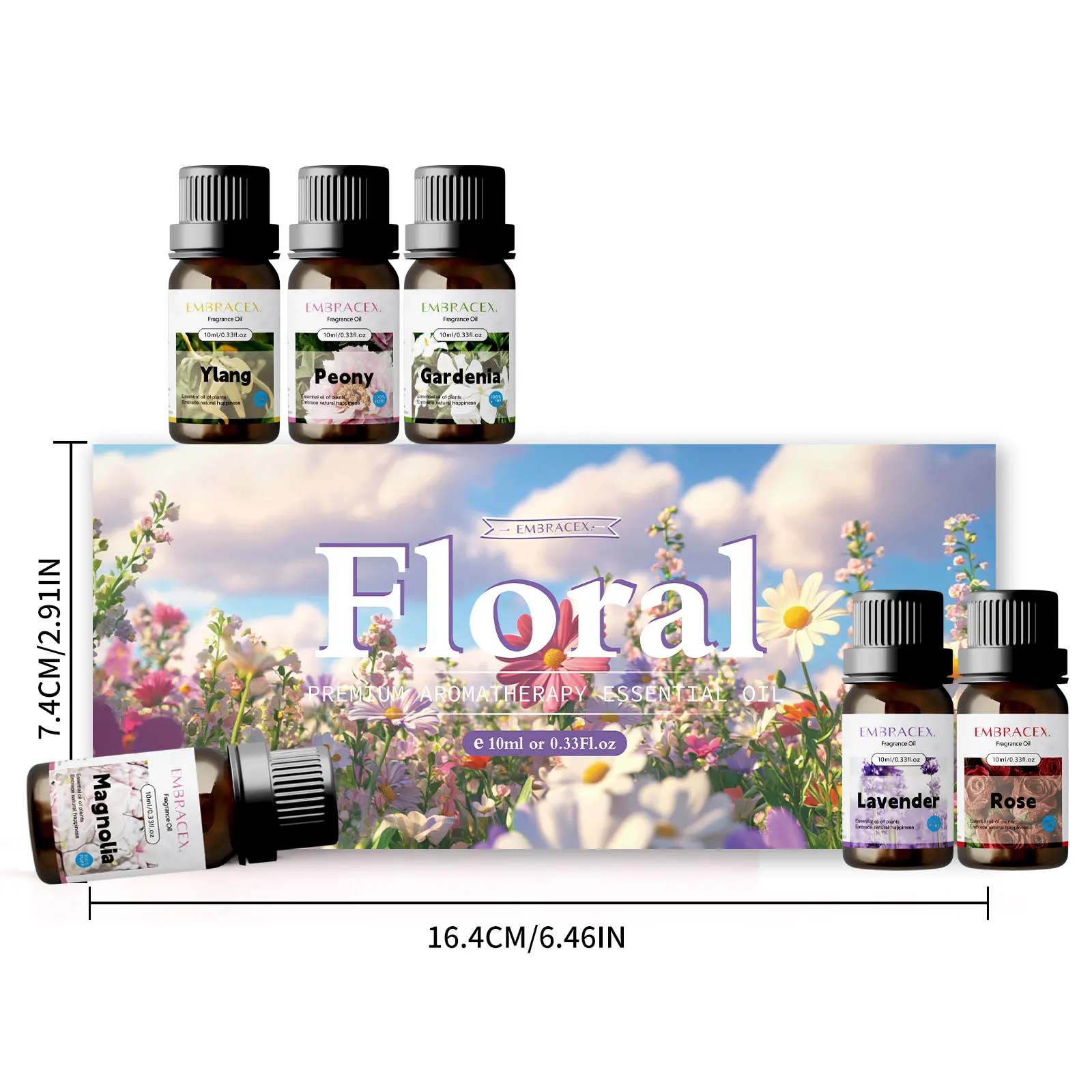 6 قطع 10 مل عطر عطر زهري للنساء عطر أصلي طويل الأمد-روز يلانغ لافندر ماغنوليا جاردينيا الفاوانيا-استيراد