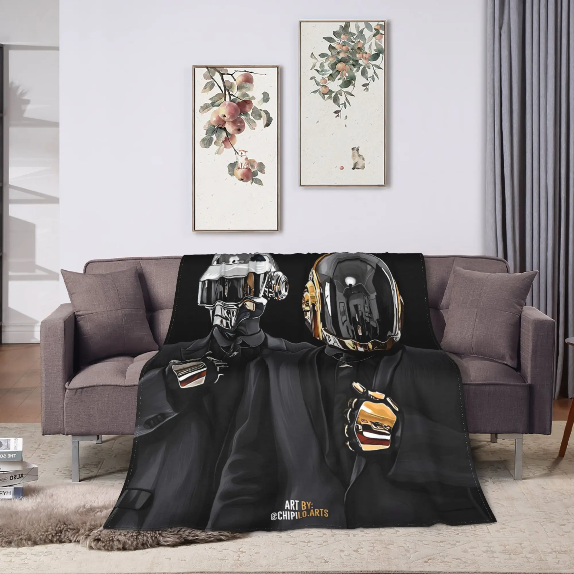 Daft Punk Electronic Music Blankets Adults Child  Flannel Throw Blanket For Chair Sofa Bed Cozy DIY Quality Bedspread Gift