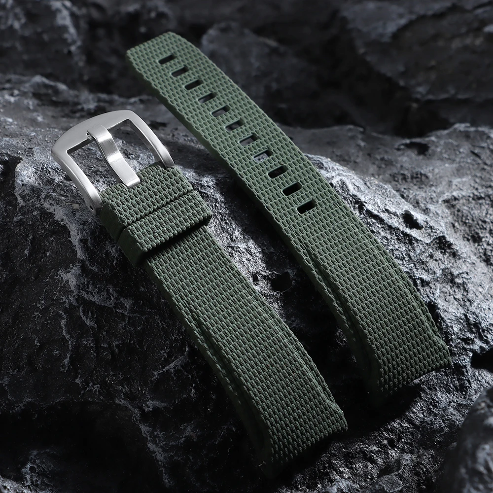 Neue Gebogene Gummi-Uhrenarmbänder 20mm 21mm 22mm Uhrenarmband Schnellverschluss FKM Uhrenarmbänder Armband für Omega für Swatch Herren – Detail 24