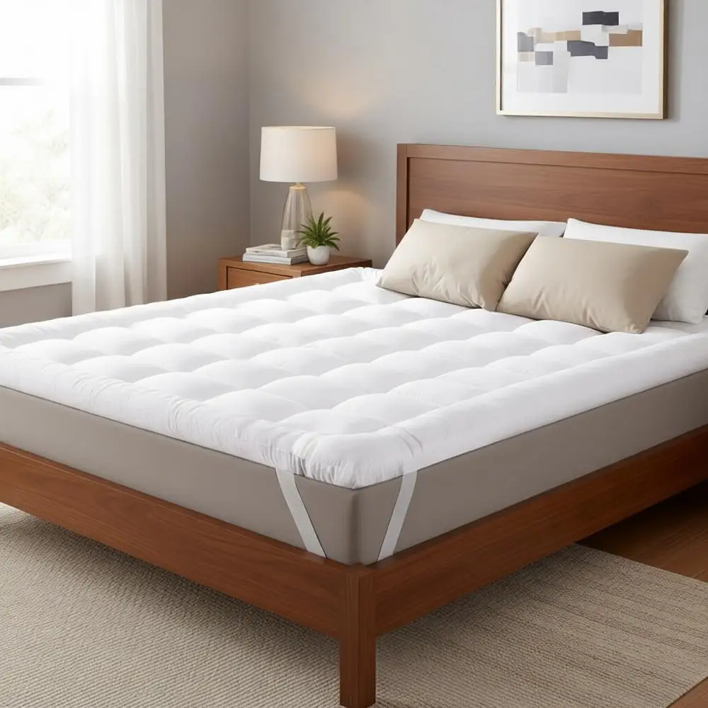 Cubrecolchón de Lujo Suave como una Nube para Alivio del Dolor y Refrigeración Transpirable, Ideal para Personas que Sienten Calor al Dormir, Blanco