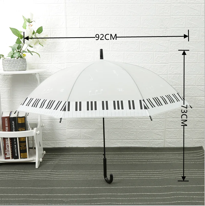 Semi-Automatic Umbrellas for Women Kids Pinao Music Art Printing Transparent Long Handle Advertising Gift Umbrella