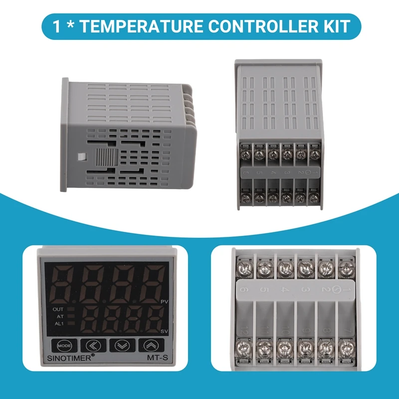 SINOTIMER PID Temperature Controller Kit Intelligent Digital Display Temperature Controller Thermostat