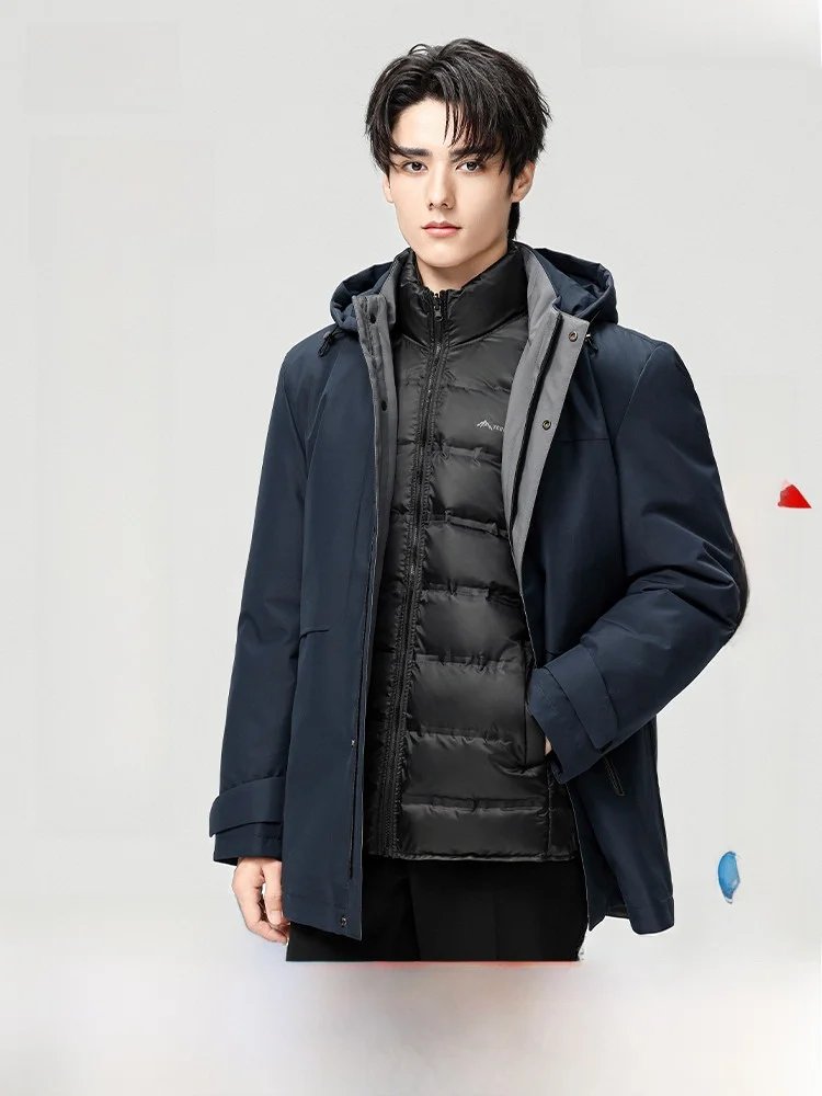 

Snow Flng 2026 Spring New Tee-in-One Men's down Jaet Geese down Casual Warm Outerwear Busin Casual ort Sle