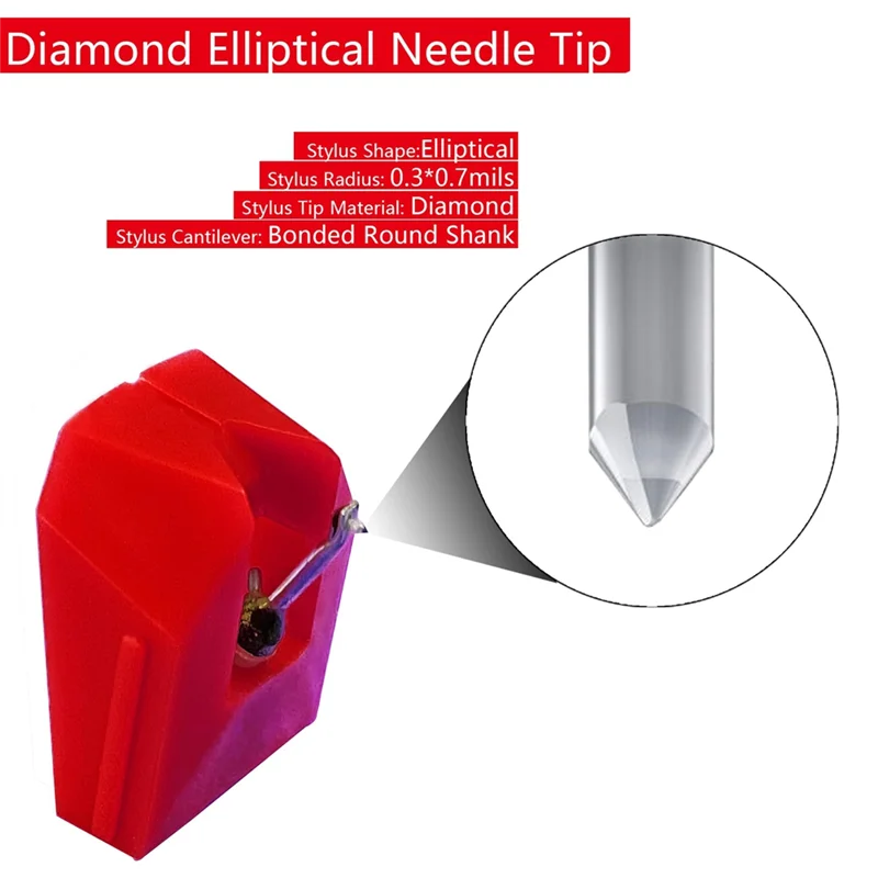 Wymiana igły do gramofonu eliptycznego AT-VMN95E, diamentowa igła do gramofonu Audio-Technica AT-LP120X-A82Z — zdjęcie produktu 6
