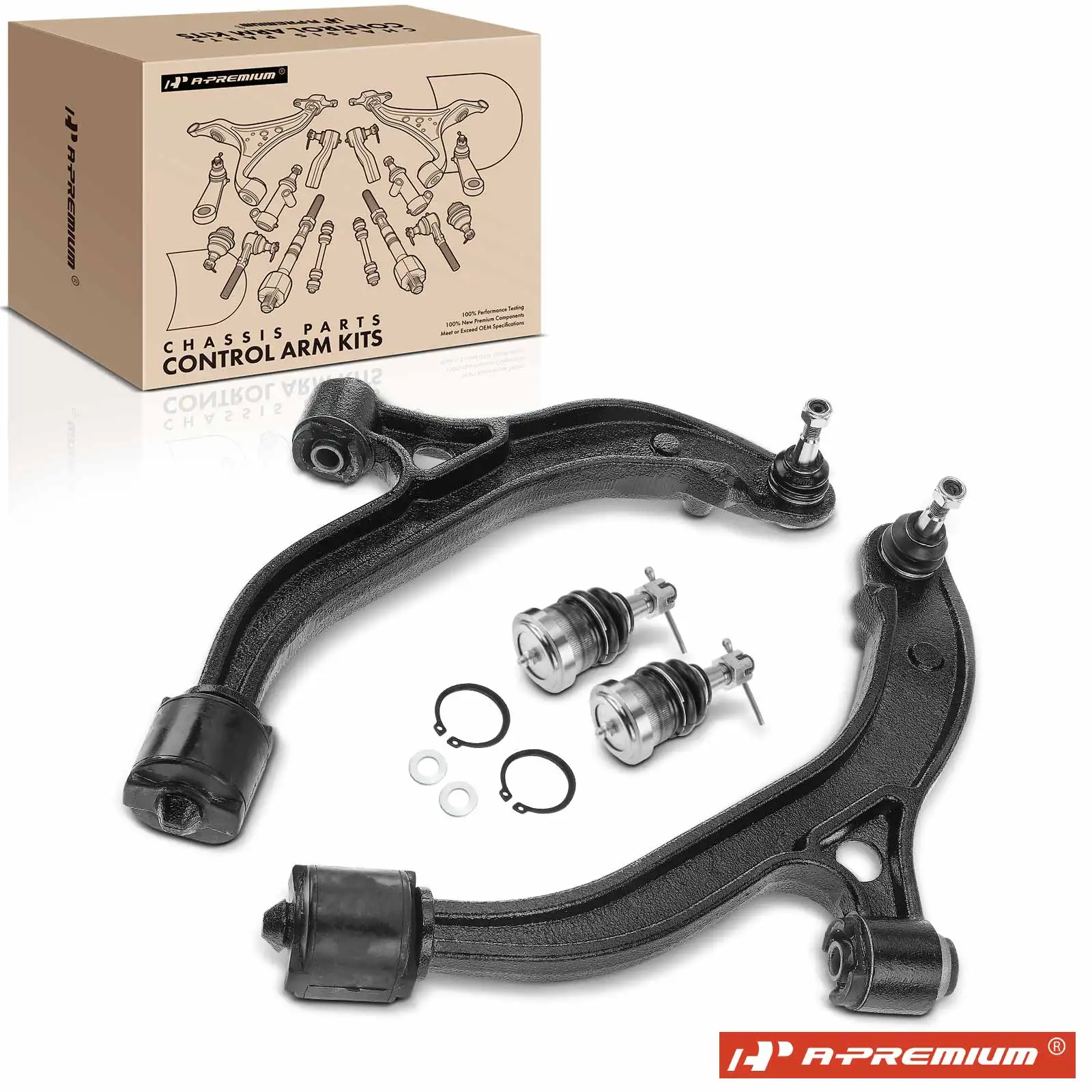 A-Premium 4x Front Lower Control Arm with Ball Joint for Dodge Grand Caravan Caravan 2001-2007 Chrysler Town & Country 2001-2007