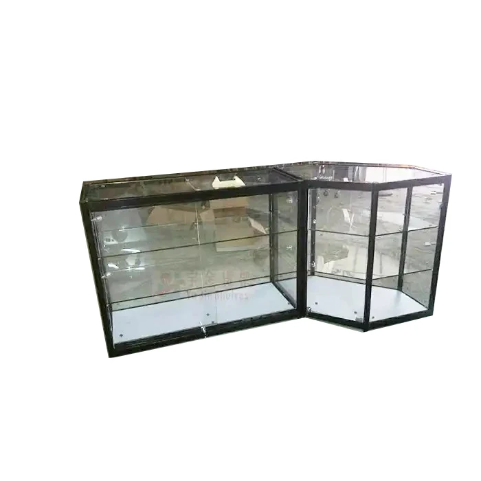 Custom.High Quality Aluminium Tempered Glass Full Vision Display Showcase Glass Shelf Display