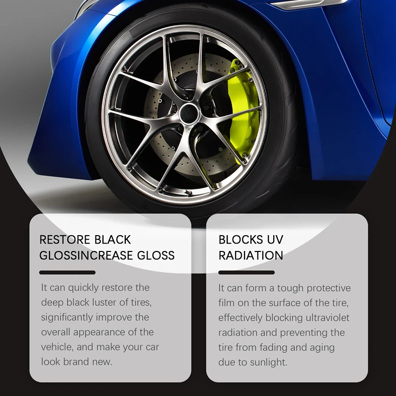 Premium Tire Renewal Wax-Lasting Shine Anti-Dust Protection Prevents Aging&Cracking Car Wheel Polish Restorer All Vehicles 2025