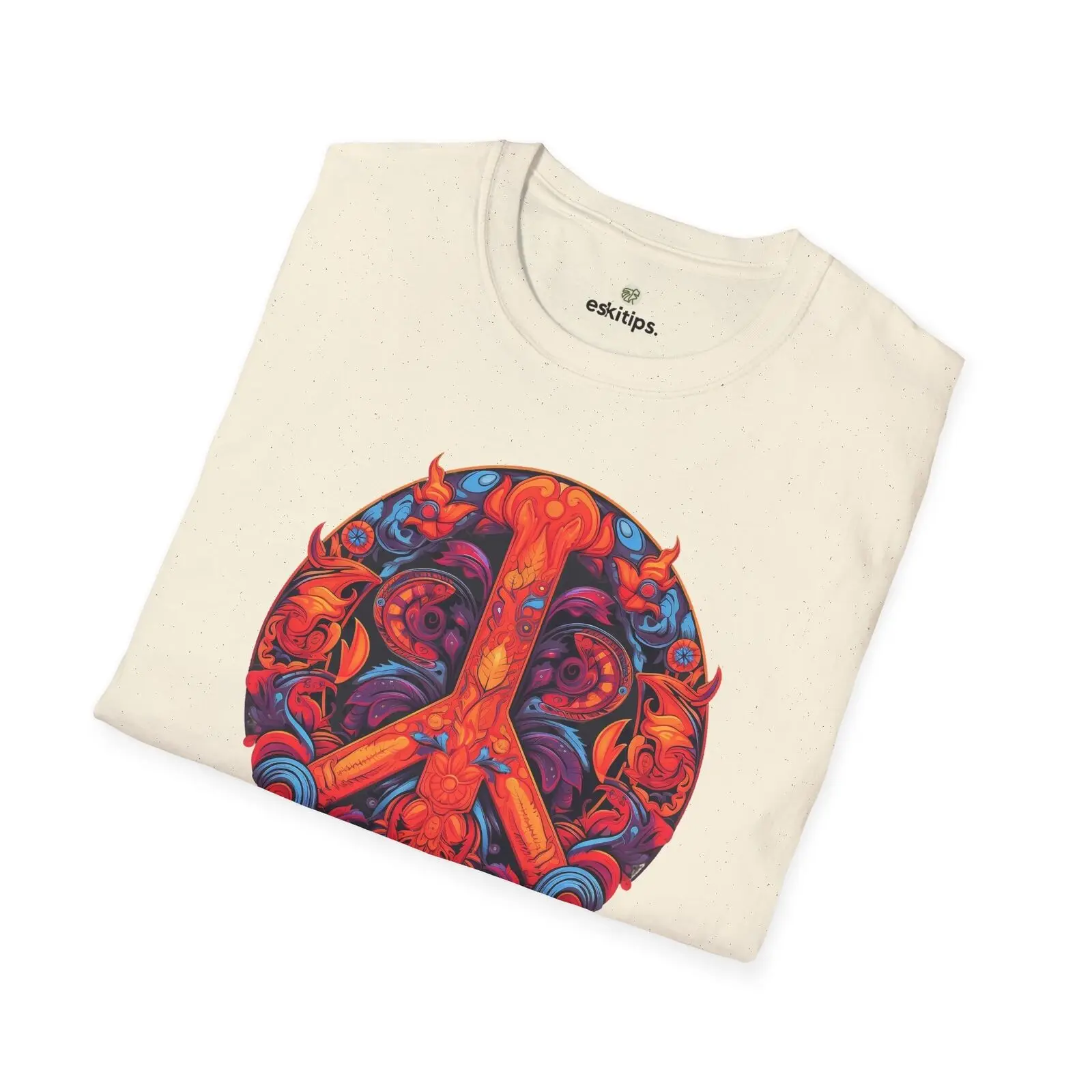 Vibrant Peace Symbol T-Shirt - Artistic Psychedelic Design