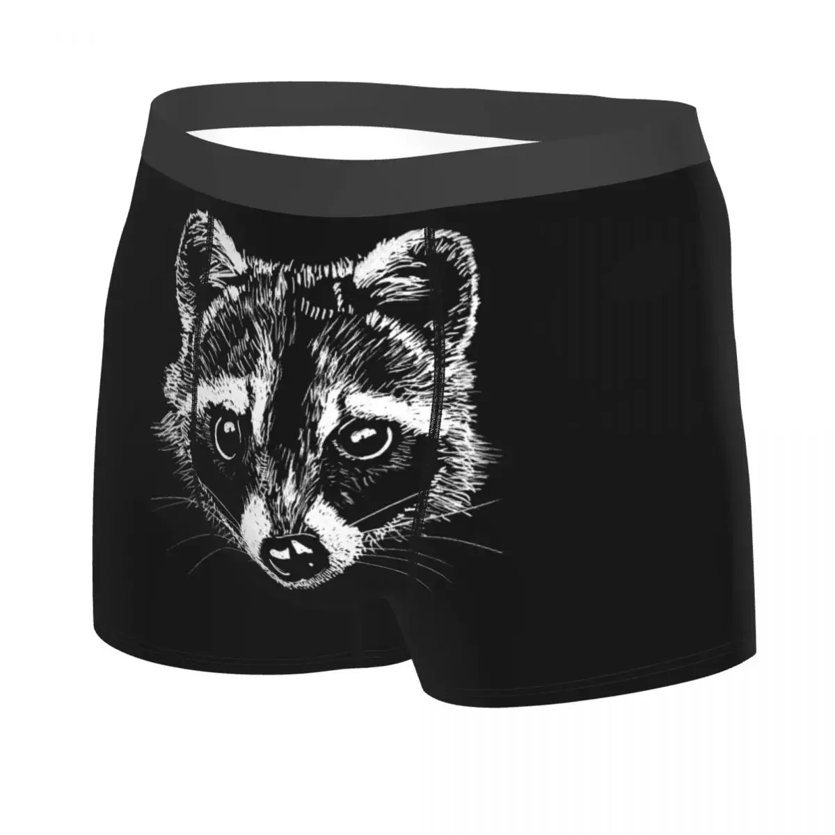 Raccoon Face Underwear Men Sexy Print Customized Boxer Briefs Shorts Panties Soft Underpants