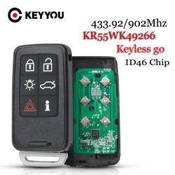 KEYYOU per VOLVO S60 S80 V40 V60 V70 XC60 XC70 2007-2016 Auto 6 pulsanti muslimate 433/434/902MHz chiave per Auto a distanza