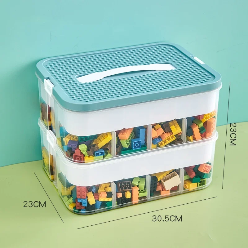 1/2/3 Lagen Kids Bouwsteen Opbergdoos Verstelbare Diversen Container Ingedeeld Kleine Opslagcontainer Speelgoed Organizer Box