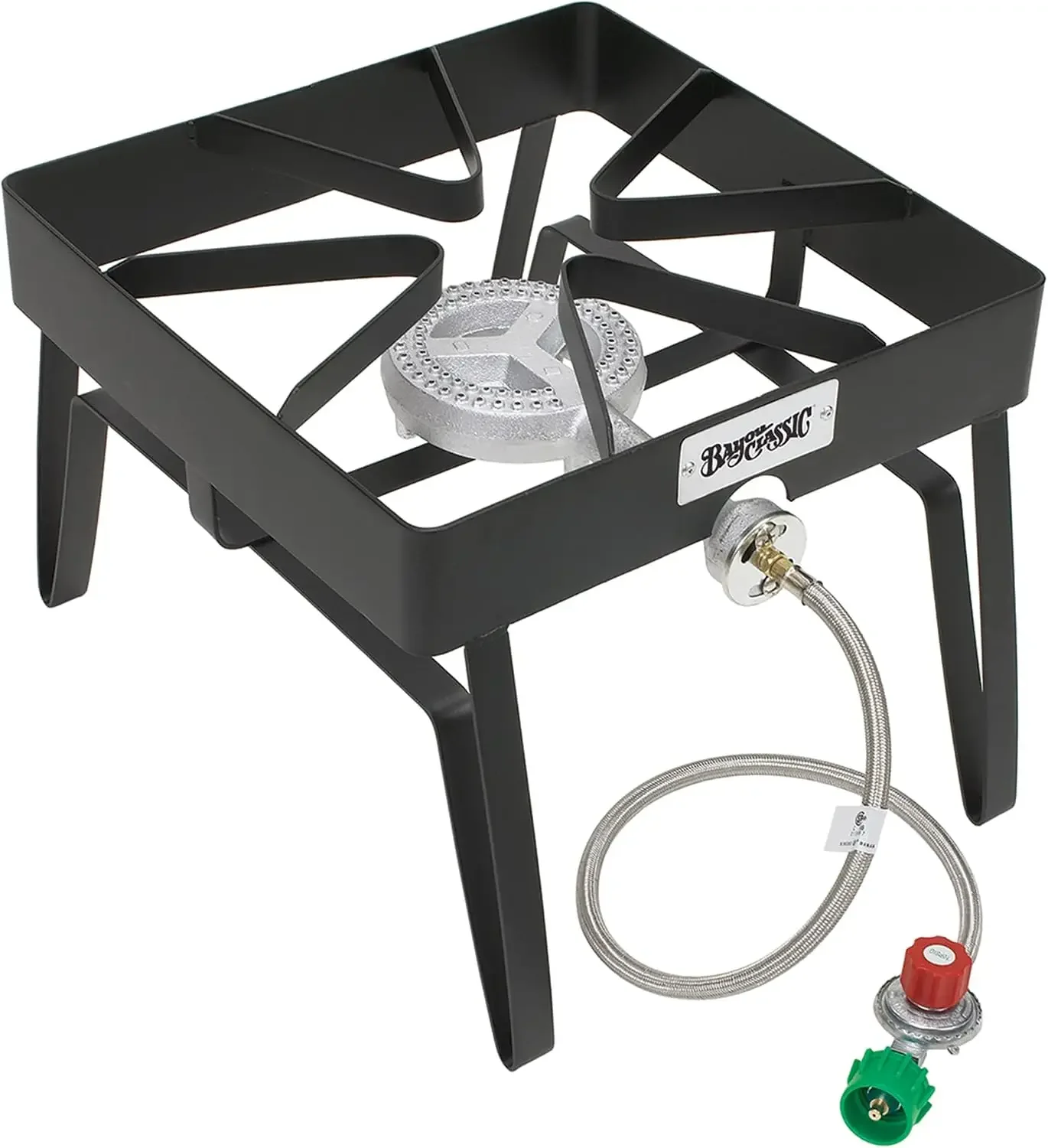 Outdoor Patio Stove - Portable, 5-psi Regulator, Hose - 16 x 16 x 13 in - Stainless Steel