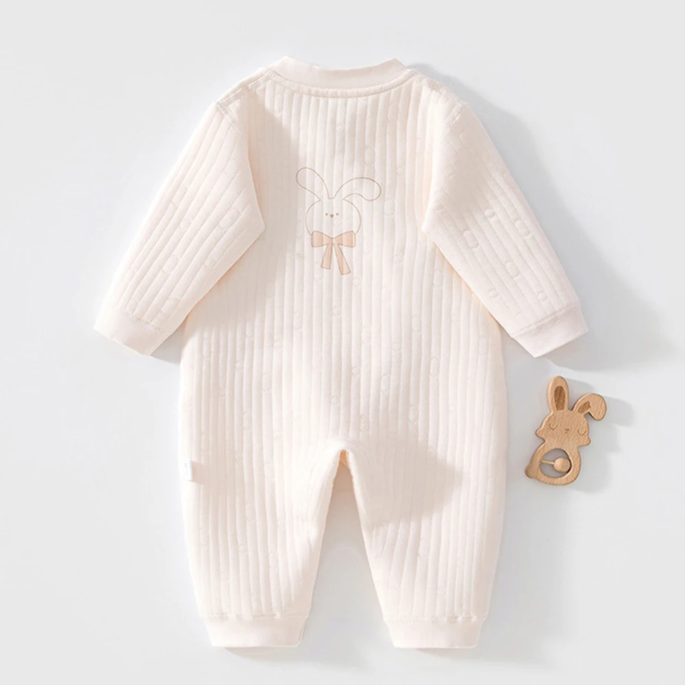Jumpsuit Baby Girl Quilted Warm Autumn Winter My First Christmas Baby Romper Pink Cute Infant Boutique Clothing