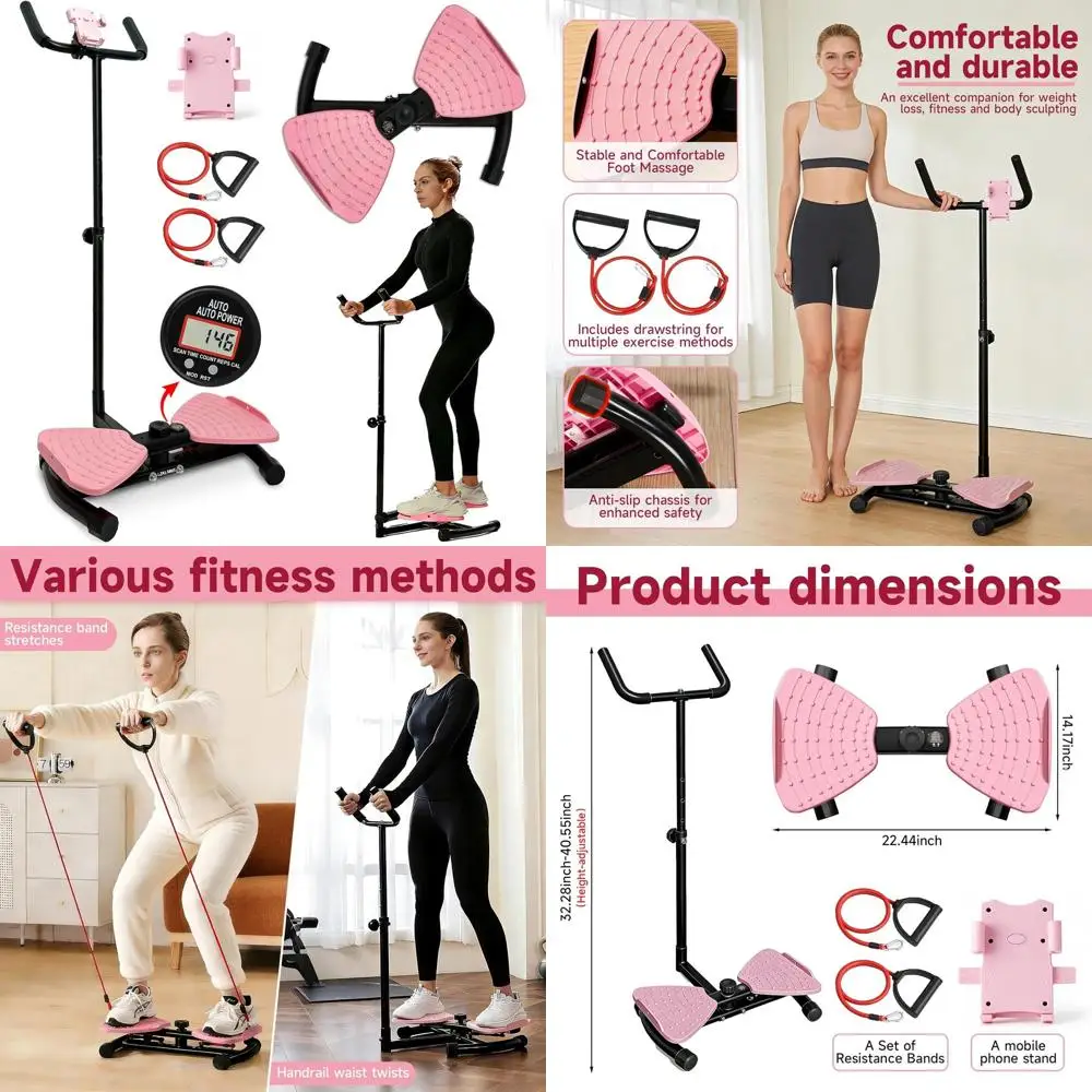 

Handlebar Exercise Machine with Ab Board, Digital Monitor, 330 lbs Capacity, Ultra-Quiet Home Gym for Men and Women