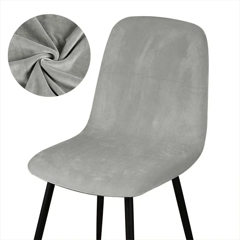 Soft Velvet Shell Chair Cover Bar Chair Covers Bench Cover Short Size Seat Case for Dining Room Home Living Room Chair Case