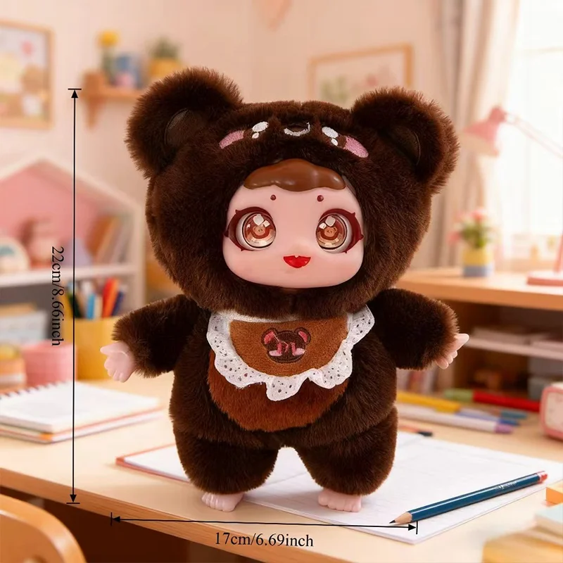 Peluche vinyle visage ours oreille poupée exquise mignon figurine jouet fille chambre décor de bureau enfants vacances fête Festival cadeau