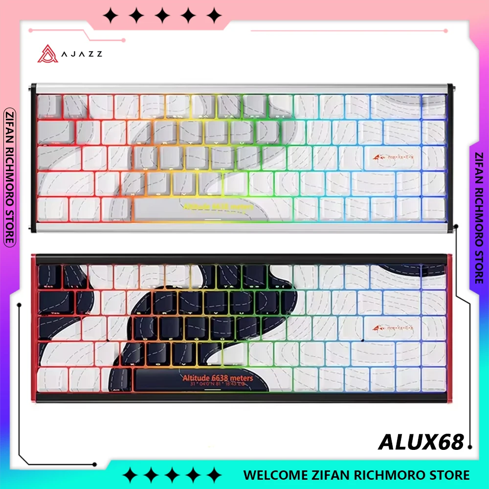 AJAZZ ALUX68 New8Khz RGB Magnetic Switch Keyboard CNC All-aluminum 0.1mm Accuracy Mechanical Customize Esports Gaming Keyboards