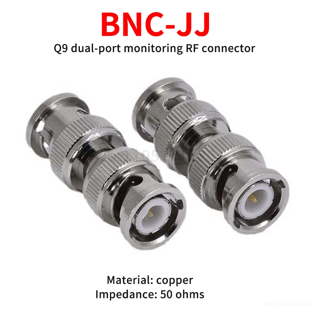 BNC-JJ male-to-male straight-through connector for CCTV video cables 50-ohm Q9 dual-port connector (1 pcs)
