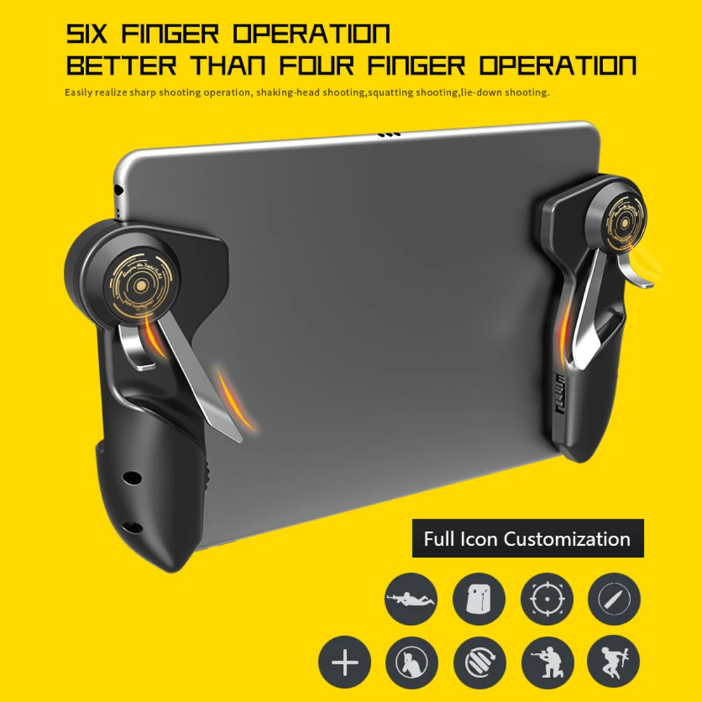 

AKpad6K 2 шт., 6 пальцев, планшет для съемки, игровые кнопки, триггеры, геймпад для PUBG