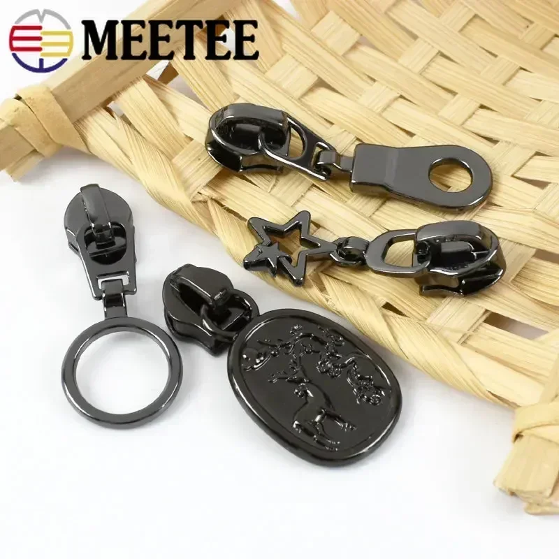 5-20Pcs 5# Metal Zipper Heads For Clothes Zips Tapes Bag Shoes Zippers Slider Pocket Replacement Zip Pull  Repair Kit Accessorie