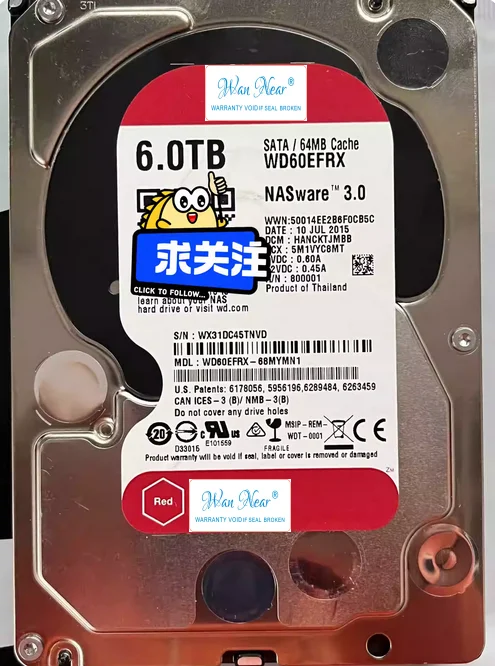 

For WD60EFAX WD60EFRX 6T desktop computer red 3.5 inch SATA general NAS 6tb