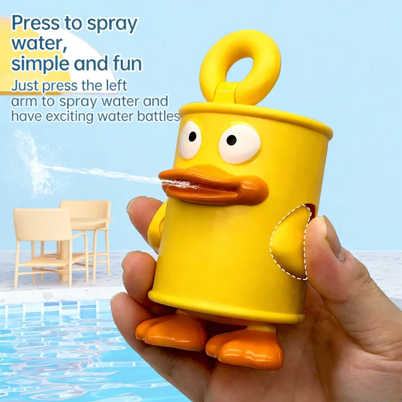 Mini Pistola de Agua con Forma de Pato, No Tóxica, de Plástico ABS, Linda Figura de Juguete de Dibujos Animados, Portátil, para la Playa, Piscina, Batalla de Agua para Niños Pequeños
