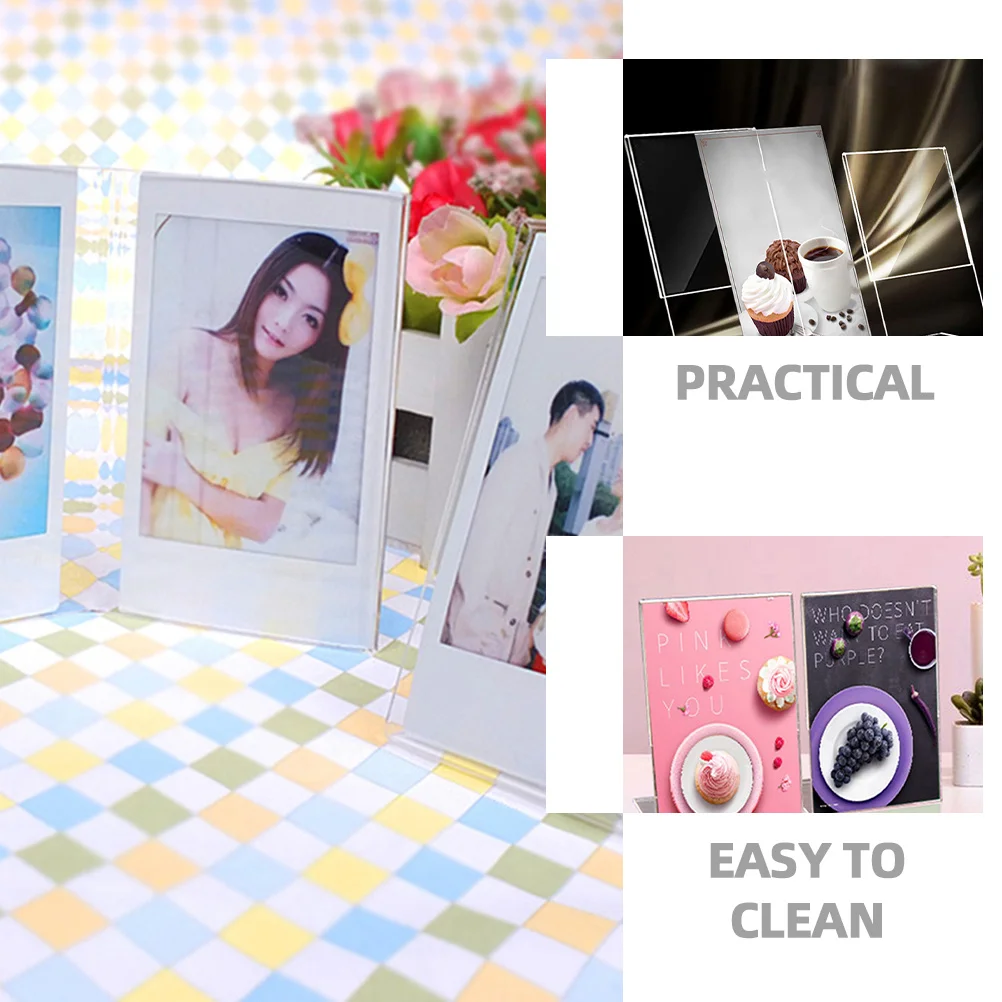 

6Pcs Clear Acrylic Tabletop Sign Holder Display Stand for Wedding Party Decorations Tabletop Display Stand Sign Holder