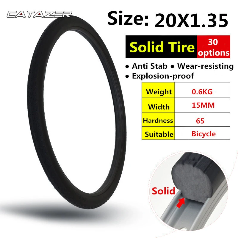 26/24/22/20/18/16/14/12.5/10/8.5 Inch Bicycle Solid Wear-resistant Airless Tire Without Tube Anti Stab Riding MTB Road Bike Tyre