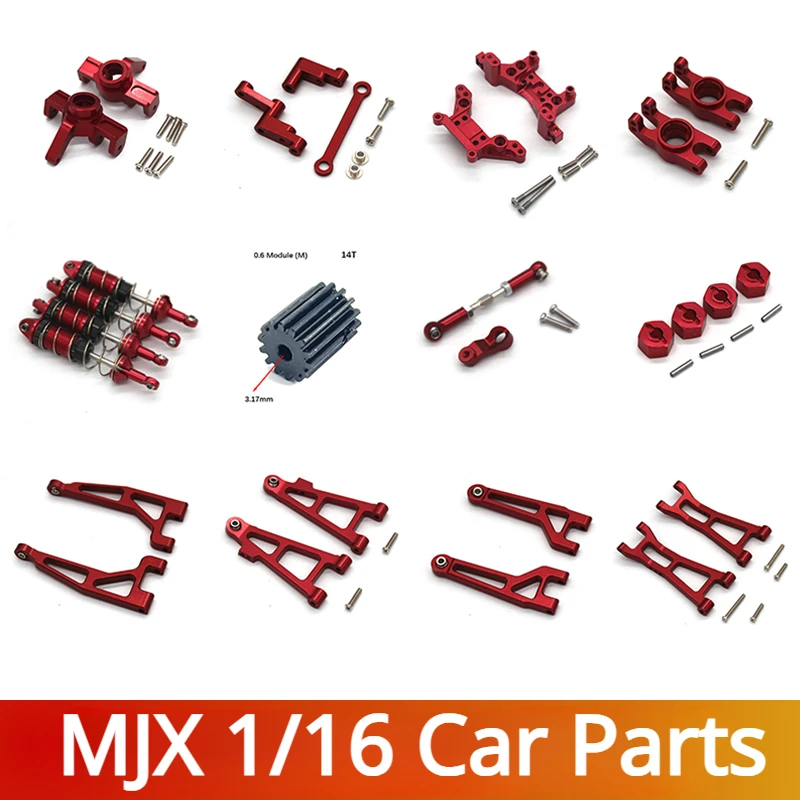 MJX 16207 16208 16209 16210 H16 FMS EAZY RC Corrado reequipamiento de Metal asiento de rueda trasera mejorado conjunto de dirección engranaje de brazo oscilante